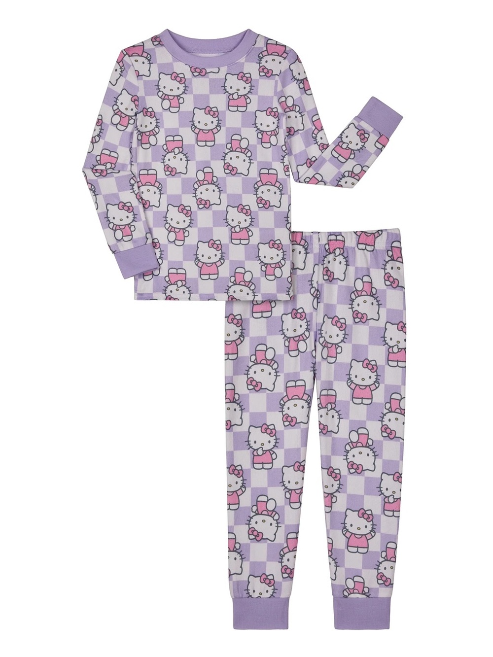 GIRLS HELLO KITTY PURPLE PAJAMA SET